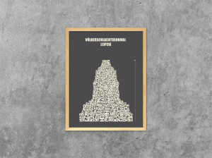 Buchstabengrafik Völkerschlachtdenkmal Leipzig