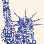 Buchstabengrafik Freiheitsstatue New York Detail