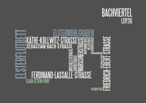 typographische Darstellung Bachviertel  Leipzig