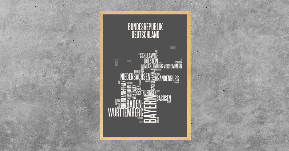 typographische Darstellung Deutschland 