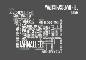 typographische Darstellung Waldstraßenviertel Leipzig