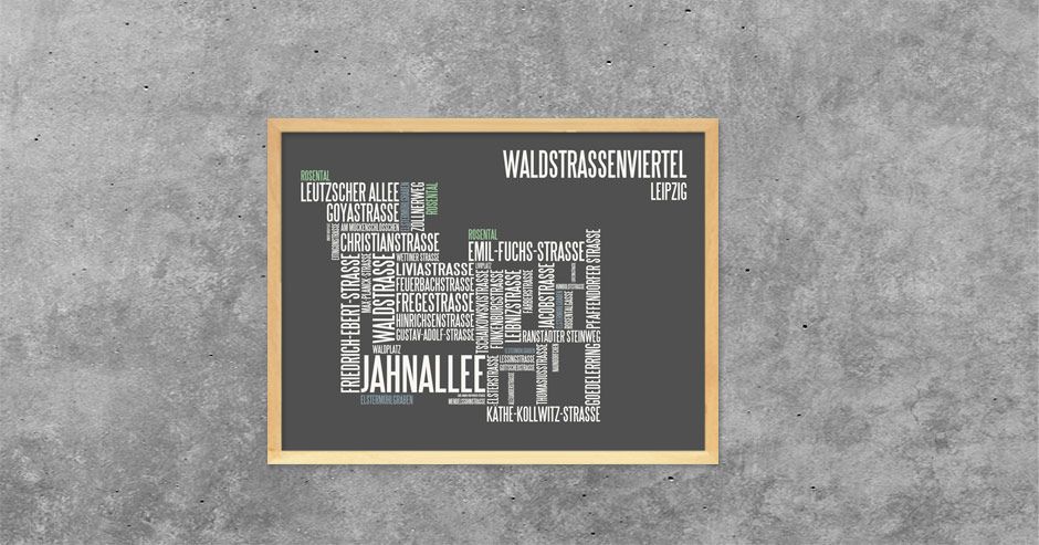 Typographie Waldstraßenviertel Leipzig