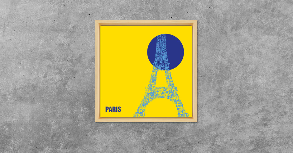 Paris Buchstabengrafik Kreis