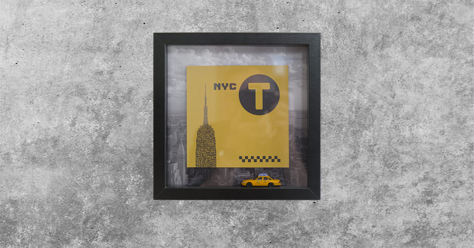 Objekt-Architekturtypografik New York City Taxi