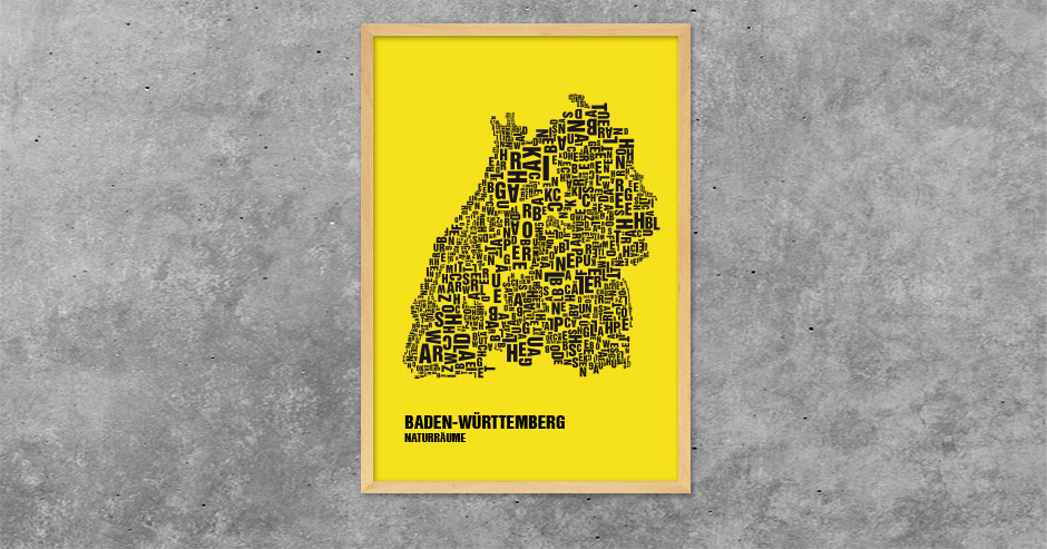 Buchstabengrafik Naturräume Baden-Württemberg
