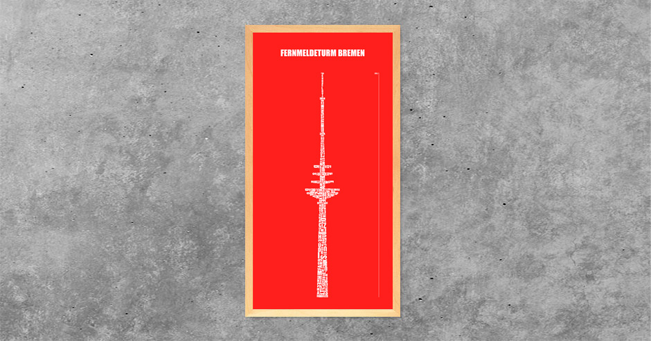 Buchstabengrafik Fernmeldeturm Bremen